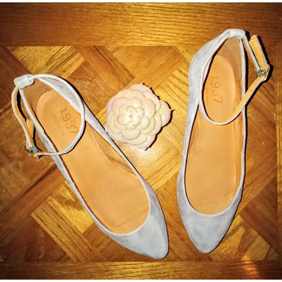Madewell Shoes - Madewell 1937 Ankle strap Grey Suede Wedges